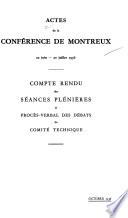 Actes de la Conférence de Montreux