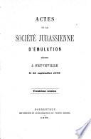 Actes de la Société jurassienne d'Emulation