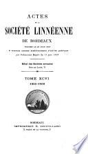 Actes de la Société linnéenne de Bordeaux