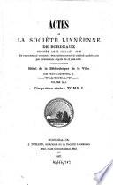 Actes de la Société Linnéenne de Bordeaux