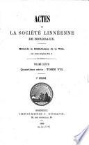 Actes de la Société Linnéenne de Bordeaux