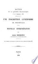 Actes de la Société philologique