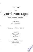 Actes de la Société philologique