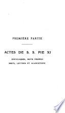 Actes de S. S. Pie XI