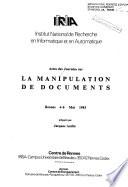 Actes des Journées sur la manipulation de documents