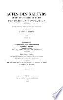Actes des martyrs et des confesseurs de la foi pendant la Révolution
