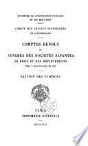Actes du Congrès national des sociétés savantes. Section des sciences