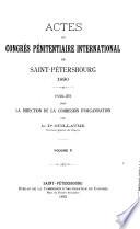Actes du Congrès Pénitentiaire International de Saint-Pétersbourg, 1890