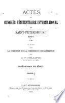 Actes du Congrès Pénitentiare International de Staint-Pétersbourg, 1890