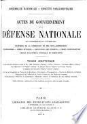 Actes du Gouvernement de la défense nationale. (Assemblée nat.).