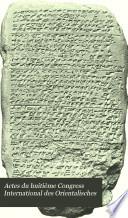 Actes du huitième Congress International des Orientalisches