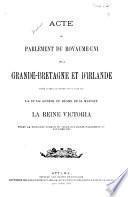 Actes du Parlement de la puissance du Canada