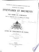 Actes du Parlement de Paris