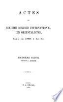 Actes du sixième Congrès international des orientalistes, tenu en 1883 à Leide: ptie. section 2: Aryenne