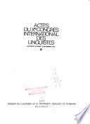 Actes Du Xe Congrès International Des Linguistes, Bucarest, 28 Août--2 Septembre 1967