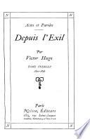 Actes et paroles: pt.1] Depuis l'exil, 1870-1876