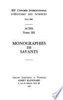 Actes: Monographies de savants