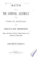 Actes Passés À la Session de la Législature de L'état de la Louisiane