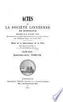 Actes - Société linnéenne de Bordeaux