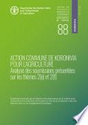 Action commune de Koronivia pour l’agriculture – Analyse des soumissions présentées sur les thèmes 2(e) et 2(f)