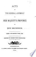 Acts of the Legislature of the Province of New Brunswick