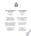Acts of the Parliament of Canada