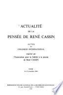 Actualité de la pensée de René Cassin