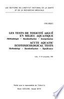 Acute aquatic ecotoxicological tests