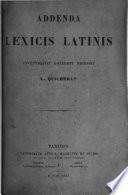 Addenda Lexicis latinis