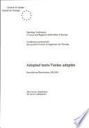 Adopted Texts by the Standing Committee, on Behalf of the Conference