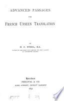 Advanced passages for French unseen translation, by H.C. Steel