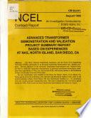 Advanced Transformer Demonstration and Validation Project Summary Report Based on Experiences at Nas, North Island, San Diego, CA