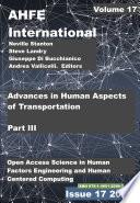 Advances in Human Aspects of Transportation: Part III