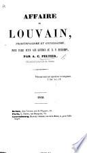 Affaire de Louvain, traditionalisme et ontologisme, pour faire suite aux Lettres au R. P. Dechamps