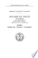 Affaire du droit d'asile (Colombie/Pérou)