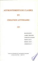 Affrontements de classes et création littéraire II