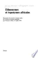 African Ethnonyms and Toponyms