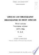 African Law Bibliography: 1977-1986 (3 v.)