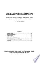African Studies Abstracts