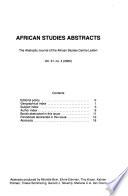 African Studies Abstracts