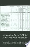 Aide-mémoire de l'officier d'état-major en campagne