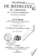 Aide mémoire de médecine, de chirurgie et d'accouchements