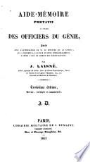 Aide-mémoire portatif à l'usage des officiers du génie