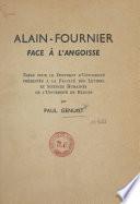 Alain-Fournier face à l'angoisse