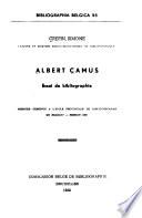 Albert Camus, Essai de Bibliographie
