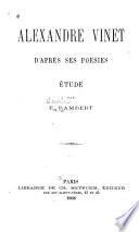 Alexandre Vinet d'après ses poésies