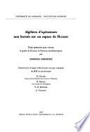 Algèbres d'opérateurs non bornés sur un espace de Hilbert