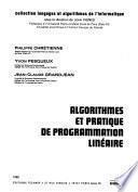 Algorithmes et pratique de programmation linéaire