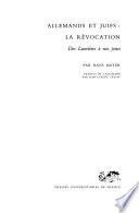 Allemands et Juifs: la révocation