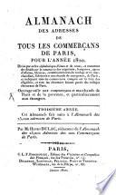 Almanach des 25.000 Adresses des principaux habitans de Paris, pour l'année 1820